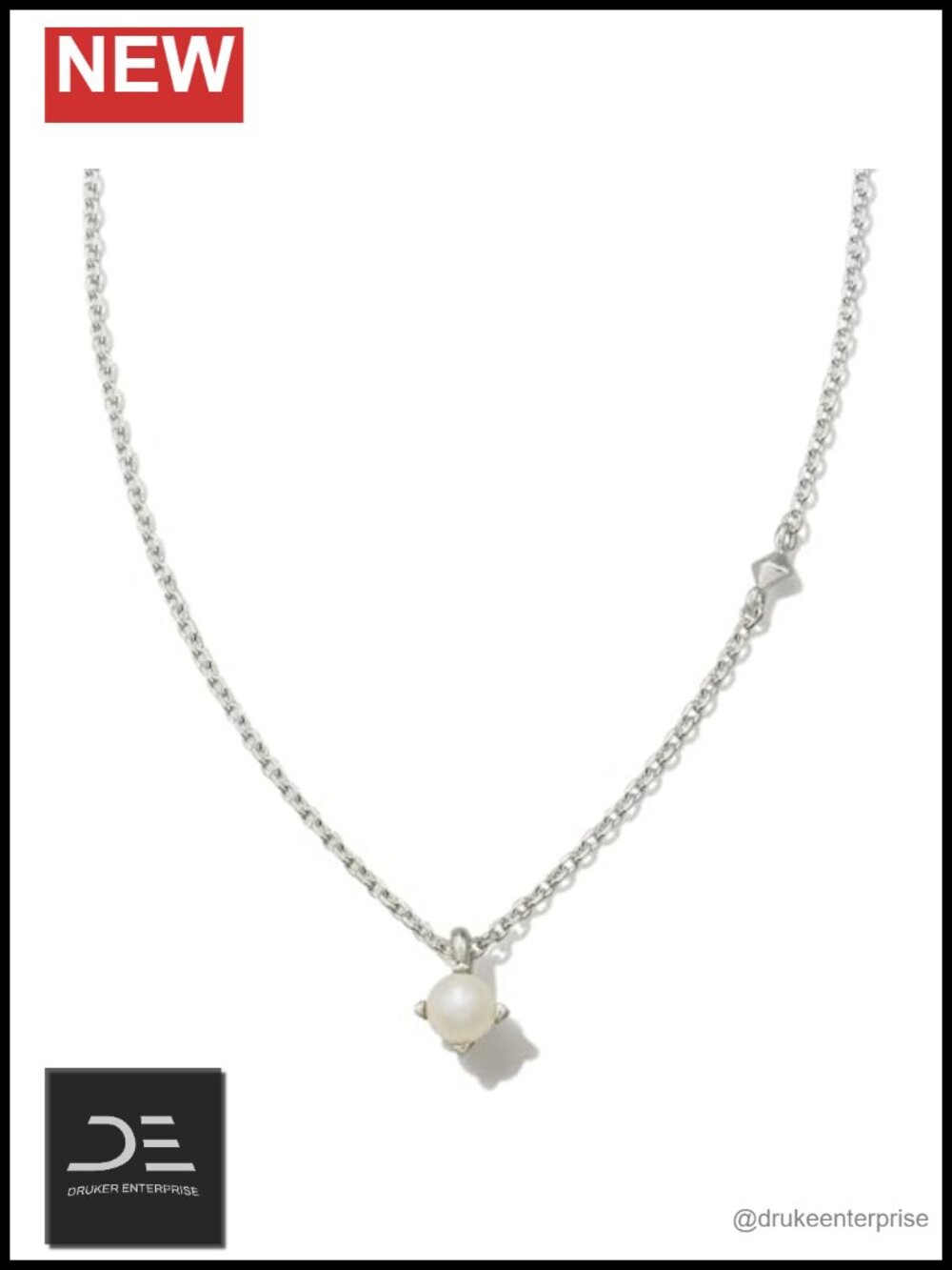 Sterling Silver Maisie Pendant Necklace Dainty 18" Chain Gemstone